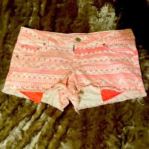 Denim Geometric Shorts